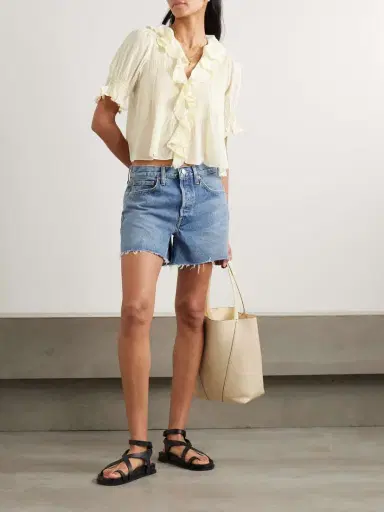 DÔEN Henri Ruffled Pintucked Organic Cotton-voile Top | Thumbnail 2 DÔEN Henri Ruffled Pintucked Organic Cotton-voile Top | Thumbnail 2