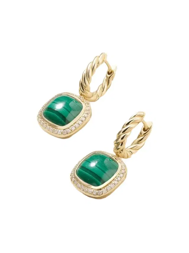 Albion® 18-karat Gold, Malachite And Diamond Earrings Albion® 18-karat Gold, Malachite And Diamond Earrings