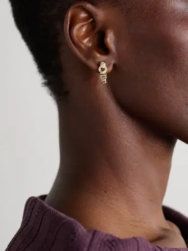 SHAY Serpentine 18-karat Gold, Diamond And Garnet Earrings | Thumbnail 2 SHAY Serpentine 18-karat Gold, Diamond And Garnet Earrings | Thumbnail 2