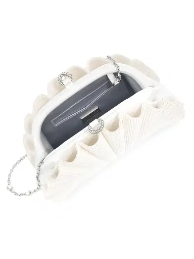 Judith Leiber Couture Women's Embellished Origami Fan Clutch - White | Thumbnail 2 Judith Leiber Couture Women's Embellished Origami Fan Clutch - White | Thumbnail 2