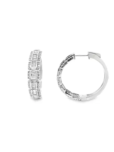 Wish Fine Jewelry 1.35ct Diamond 14K Gold Huggie Earrings | Thumbnail 1 Wish Fine Jewelry 1.35ct Diamond 14K Gold Huggie Earrings | Thumbnail 1