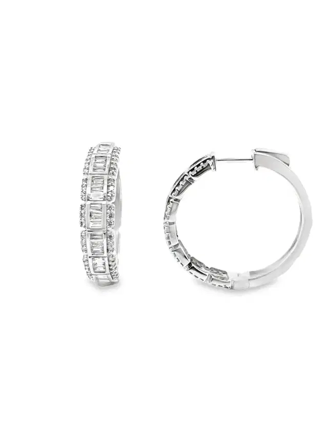Wish Fine Jewelry 1.35ct Diamond 14K Gold Huggie Earrings