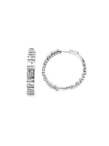 Wish Fine Jewelry 3.0ct Diamond 14K Gold Huggie Earrings | Thumbnail 1 Wish Fine Jewelry 3.0ct Diamond 14K Gold Huggie Earrings | Thumbnail 1