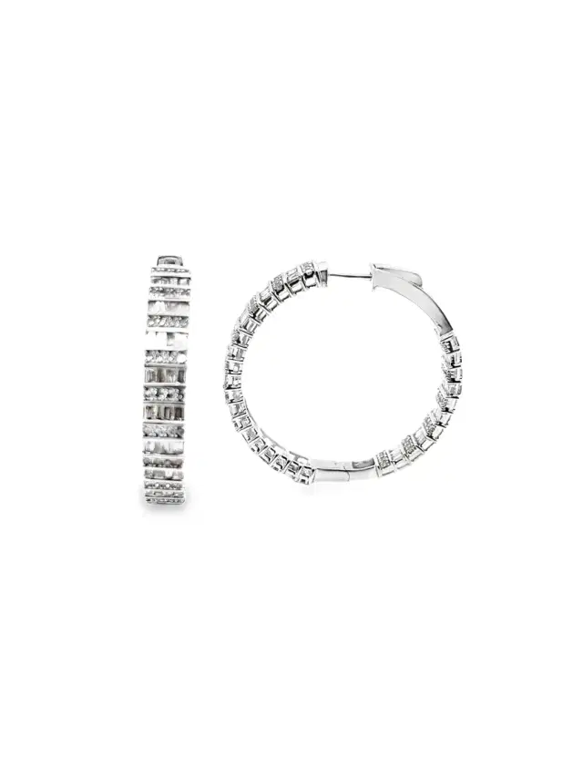 3.0ct Diamond 14K Gold Huggie Earrings