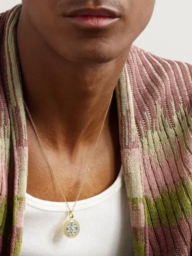 Foundrae Reverie 18-Karat Gold, Diamond and Ceramic Pendant - Men | Thumbnail 2 Foundrae Reverie 18-Karat Gold, Diamond and Ceramic Pendant - Men | Thumbnail 2