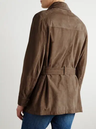 Brunello Cucinelli Belted Suede Field Jacket - Men | Thumbnail 3 Brunello Cucinelli Belted Suede Field Jacket - Men | Thumbnail 3