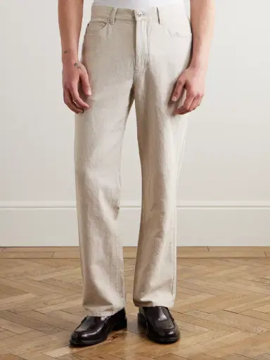 MR P. Edward Straight-Leg Linen and Cotton-Blend Trousers - Men | Thumbnail 3
