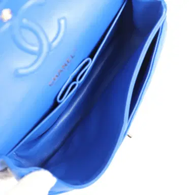 Chanel Chanel Small Classic Double Flap Blue Chevron Caviar Light Gold Hardware | Thumbnail 9 Chanel Chanel Small Classic Double Flap Blue Chevron Caviar Light Gold Hardware | Thumbnail 9