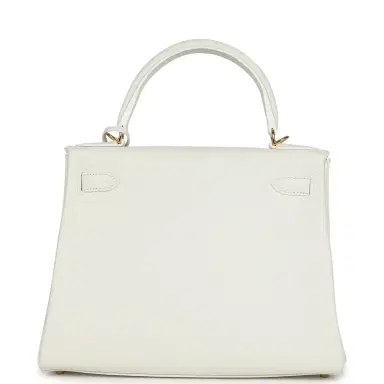HERMÈS Hermes Kelly Retourne 28 White Evercolor Gold Hardware | Thumbnail 4 HERMÈS Hermes Kelly Retourne 28 White Evercolor Gold Hardware | Thumbnail 4