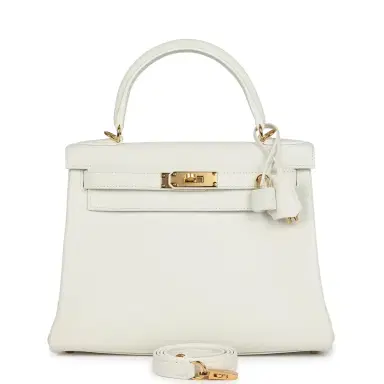 HERMÈS Hermes Kelly Retourne 28 White Evercolor Gold Hardware | Thumbnail 1 HERMÈS Hermes Kelly Retourne 28 White Evercolor Gold Hardware | Thumbnail 1