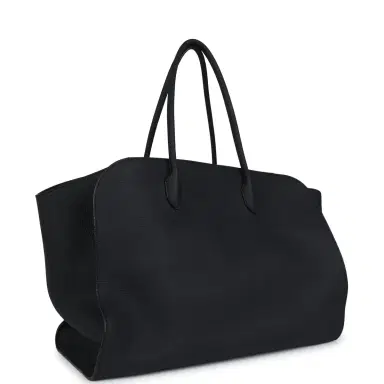 The Row The Row Marlo Tote Bag Black Calfskin Leather Silver Hardware | Thumbnail 2 The Row The Row Marlo Tote Bag Black Calfskin Leather Silver Hardware | Thumbnail 2