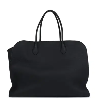 The Row The Row Marlo Tote Bag Black Calfskin Leather Silver Hardware | Thumbnail 4 The Row The Row Marlo Tote Bag Black Calfskin Leather Silver Hardware | Thumbnail 4