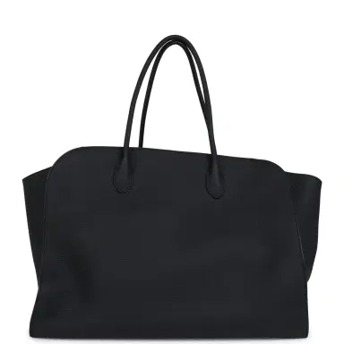 The Row The Row Marlo Tote Bag Black Calfskin Leather Silver Hardware | Thumbnail 1 The Row The Row Marlo Tote Bag Black Calfskin Leather Silver Hardware | Thumbnail 1