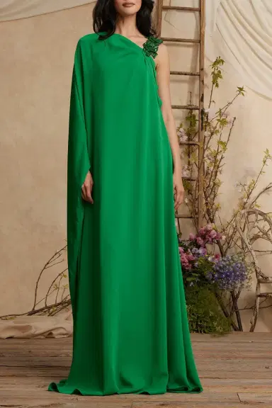 PAMELLA ROLAND One Shoulder Embellished Caftan | Thumbnail 1