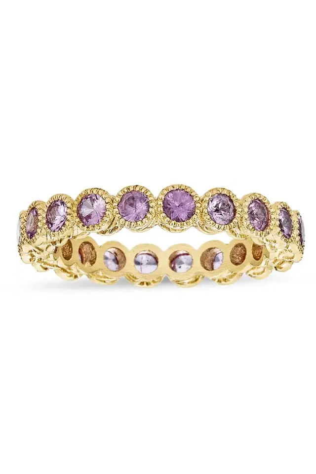 Pink Sapphire Eternity Stack Ring