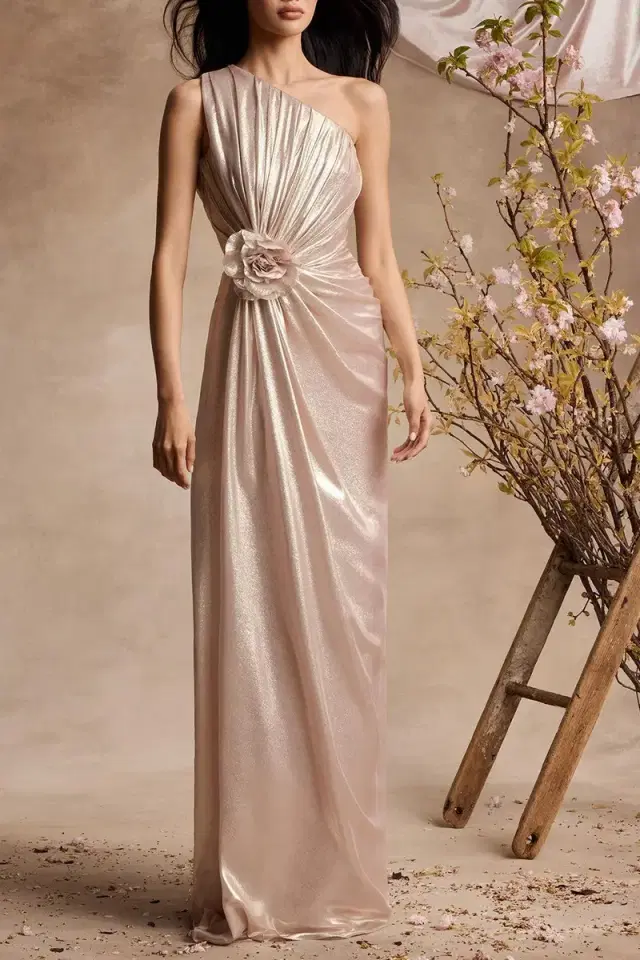 PAMELLA ROLAND Sleeveless Drape Gown