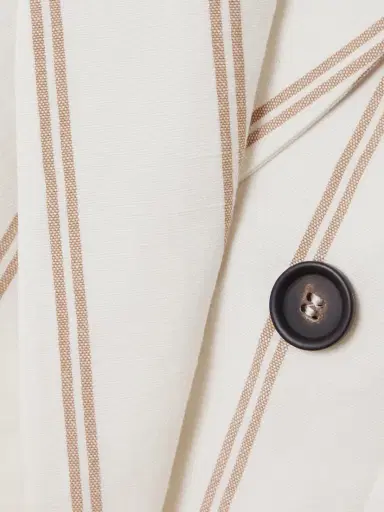 Brunello Cucinelli Double-breasted Striped Linen And Cotton-blend Blazer | Thumbnail 5 Brunello Cucinelli Double-breasted Striped Linen And Cotton-blend Blazer | Thumbnail 5