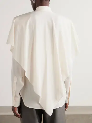 Stella McCartney Cape-effect Organic Silk-crepe De Chine Shirt | Thumbnail 4 Stella McCartney Cape-effect Organic Silk-crepe De Chine Shirt | Thumbnail 4
