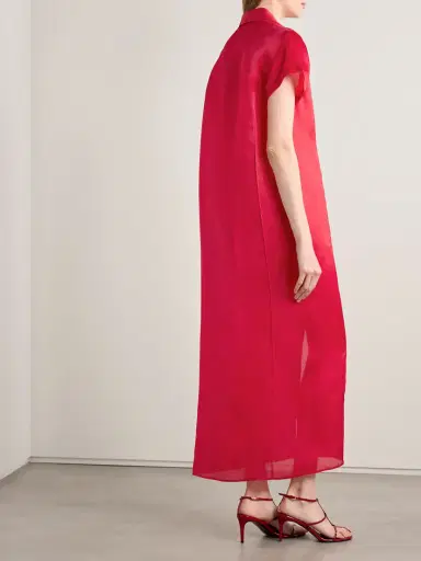 Khaite Effy Silk And Cotton-blend Organza Midi Shirt Dress | Thumbnail 3 Khaite Effy Silk And Cotton-blend Organza Midi Shirt Dress | Thumbnail 3