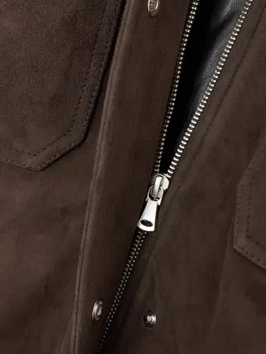 Nour Hammour Barn Leather-trimmed Suede Jacket | Thumbnail 5 Nour Hammour Barn Leather-trimmed Suede Jacket | Thumbnail 5