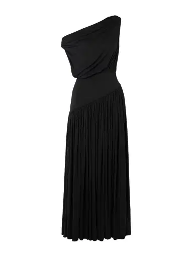 Abadia Gwen One-shoulder Asymmetric Draped Jersey-trimmed Stretch-bamboo Maxi Dress | Thumbnail 1