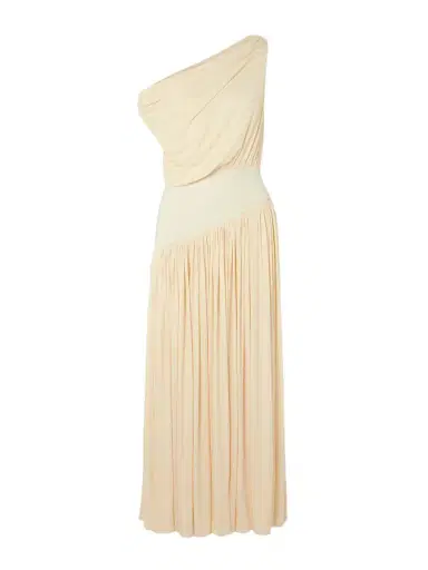 Abadia Gwen One-shoulder Asymmetric Draped Jersey-trimmed Stretch-bamboo Maxi Dress | Thumbnail 1