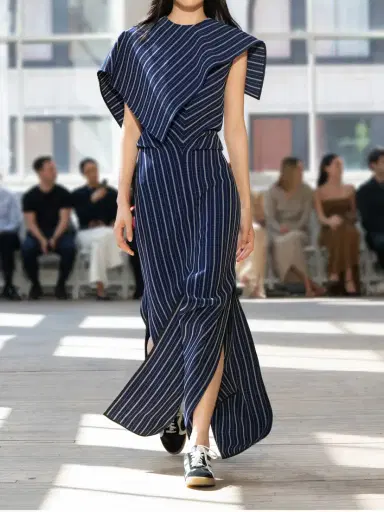 Proenza Schouler Selene Asymmetric Draped Checked Stretch-crepe Maxi Dress | Thumbnail 4 Proenza Schouler Selene Asymmetric Draped Checked Stretch-crepe Maxi Dress | Thumbnail 4