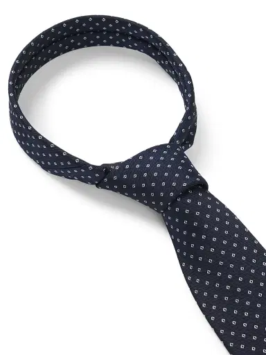 BOSS Men's Silk Blend Tie with Jacquard Woven Pattern - Dark Blue | Thumbnail 4