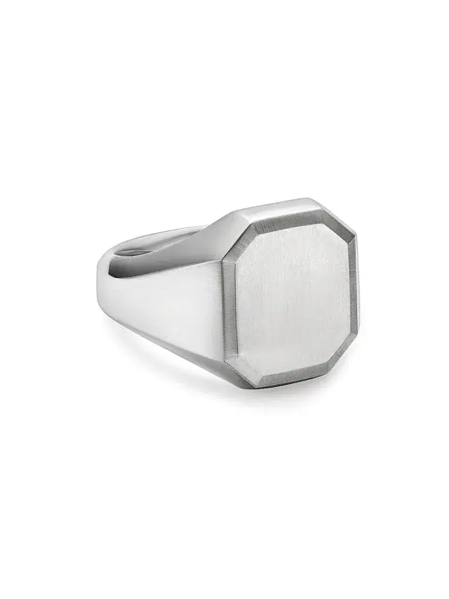 Men's Streamline Signet Ring in Sterling Silver, 18MM - Silver Men's Streamline Signet Ring in Sterling Silver, 18MM - Silver