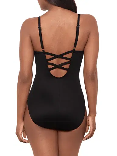 Miraclesuit Swim Women's Paka Mayan Temptation One-Piece Swimsuit - Blue Black - Size 18 | Thumbnail 4