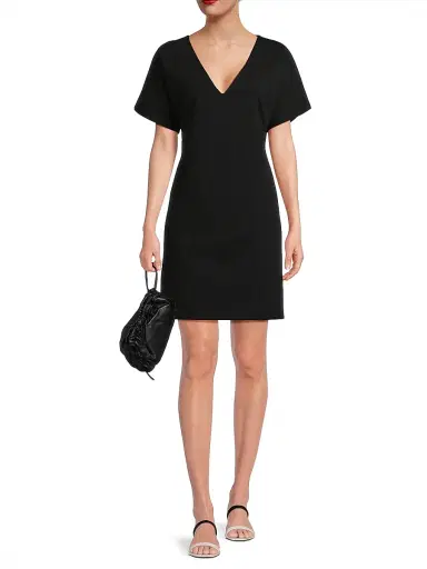 Natori Women's Compact Knit Short Sleeve Sheath Dress - Black - Size 6 | Thumbnail 2