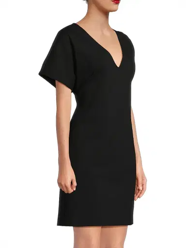 Natori Women's Compact Knit Short Sleeve Sheath Dress - Black - Size 6 | Thumbnail 4