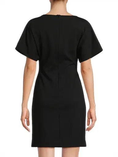 Natori Women's Compact Knit Short Sleeve Sheath Dress - Black - Size 6 | Thumbnail 5