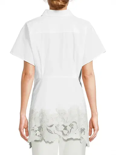Natori Women's Kumo Appliqué Lace Wrap Shirt - White - Size XL | Thumbnail 5 Natori Women's Kumo Appliqué Lace Wrap Shirt - White - Size XL | Thumbnail 5