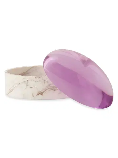 Jonathan Adler Globo Large Box - Lavender Marble | Thumbnail 2 Jonathan Adler Globo Large Box - Lavender Marble | Thumbnail 2