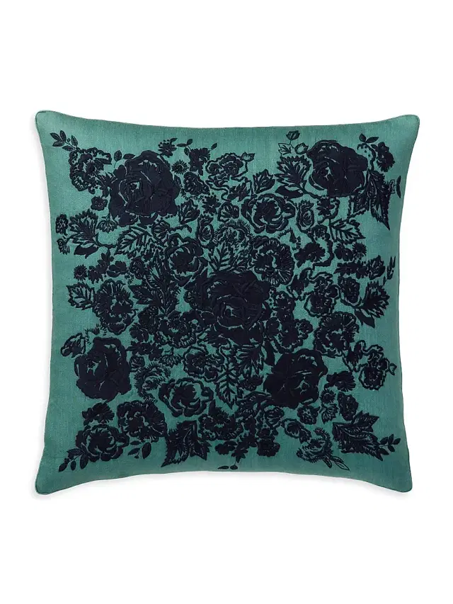 Ralph Lauren Chandley Embroidered Throw Pillow - Blue