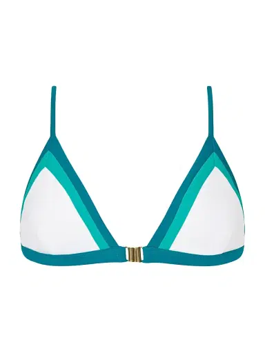 Milly Women's Amalfi Colorblocked Bikini Top - Sea Green Multi - Size Large | Thumbnail 1 Milly Women's Amalfi Colorblocked Bikini Top - Sea Green Multi - Size Large | Thumbnail 1