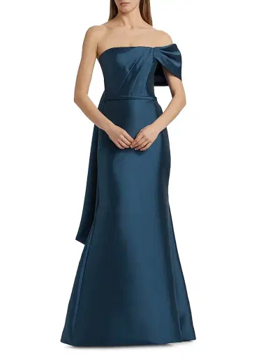 Amsale Women's Pleated Taffeta Strapless Gown | Thumbnail 3 Amsale Women's Pleated Taffeta Strapless Gown | Thumbnail 3