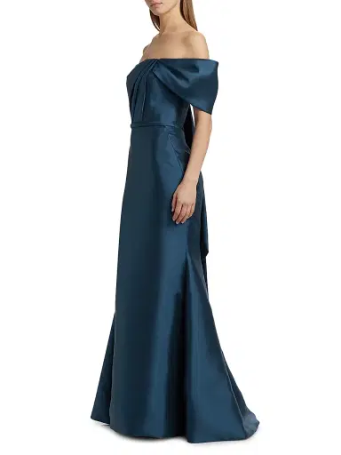 Amsale Women's Pleated Taffeta Strapless Gown | Thumbnail 4 Amsale Women's Pleated Taffeta Strapless Gown | Thumbnail 4