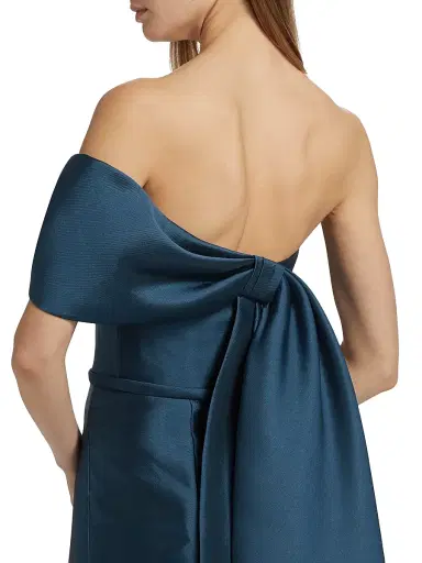Amsale Women's Pleated Taffeta Strapless Gown | Thumbnail 6 Amsale Women's Pleated Taffeta Strapless Gown | Thumbnail 6