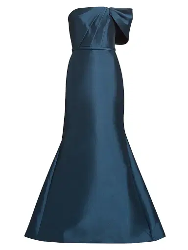 Amsale Women's Pleated Taffeta Strapless Gown | Thumbnail 1 Amsale Women's Pleated Taffeta Strapless Gown | Thumbnail 1