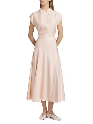 Loro Piana Women's Giustina Silk Cloth Midi-Skirt - Soft Pinkish | Thumbnail 2 Loro Piana Women's Giustina Silk Cloth Midi-Skirt - Soft Pinkish | Thumbnail 2