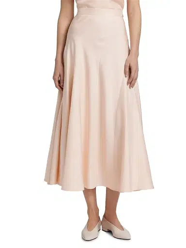 Loro Piana Women's Giustina Silk Cloth Midi-Skirt - Soft Pinkish | Thumbnail 3 Loro Piana Women's Giustina Silk Cloth Midi-Skirt - Soft Pinkish | Thumbnail 3