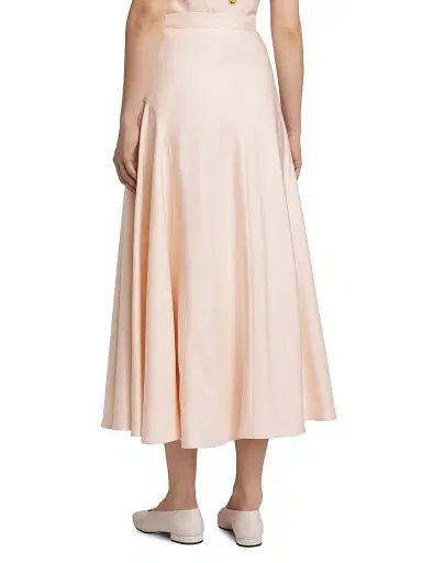 Loro Piana Women's Giustina Silk Cloth Midi-Skirt - Soft Pinkish | Thumbnail 5 Loro Piana Women's Giustina Silk Cloth Midi-Skirt - Soft Pinkish | Thumbnail 5
