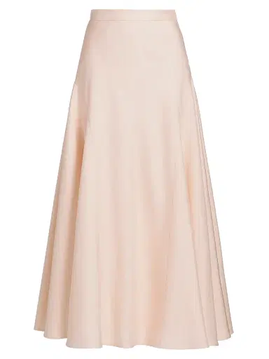 Loro Piana Women's Giustina Silk Cloth Midi-Skirt - Soft Pinkish | Thumbnail 1 Loro Piana Women's Giustina Silk Cloth Midi-Skirt - Soft Pinkish | Thumbnail 1