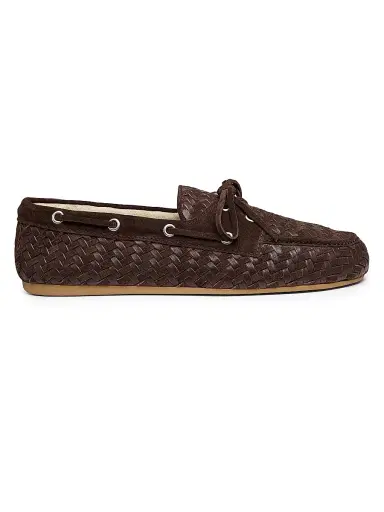 Miu Miu Women's Aviator Woven Leather Loafers - Brown | Thumbnail 1 Miu Miu Women's Aviator Woven Leather Loafers - Brown | Thumbnail 1