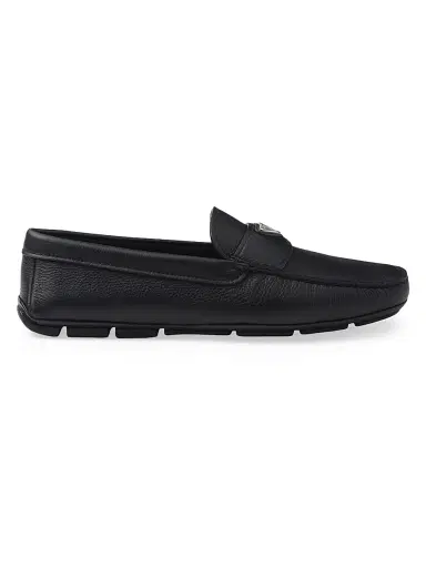 Prada Men's Leather Driving Shoes - Black | Thumbnail 1 Prada Men's Leather Driving Shoes - Black | Thumbnail 1