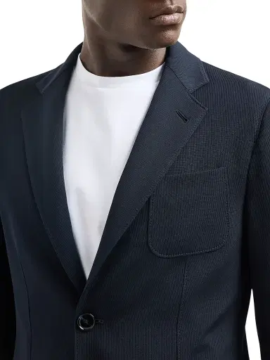 Giorgio Armani Men's Virgin Wool Single-Breasted Blazer - Navy | Thumbnail 5 Giorgio Armani Men's Virgin Wool Single-Breasted Blazer - Navy | Thumbnail 5