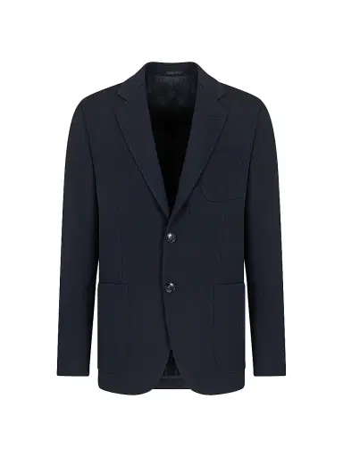 Giorgio Armani Men's Virgin Wool Single-Breasted Blazer - Navy | Thumbnail 1 Giorgio Armani Men's Virgin Wool Single-Breasted Blazer - Navy | Thumbnail 1