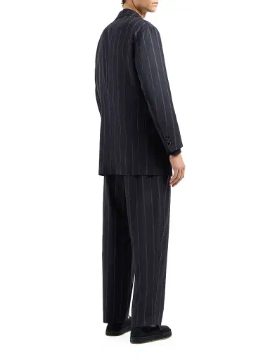Giorgio Armani Men's Fashion Pinstripe Virgin Wool Suit - Navy - Size 44 | Thumbnail 3 Giorgio Armani Men's Fashion Pinstripe Virgin Wool Suit - Navy - Size 44 | Thumbnail 3
